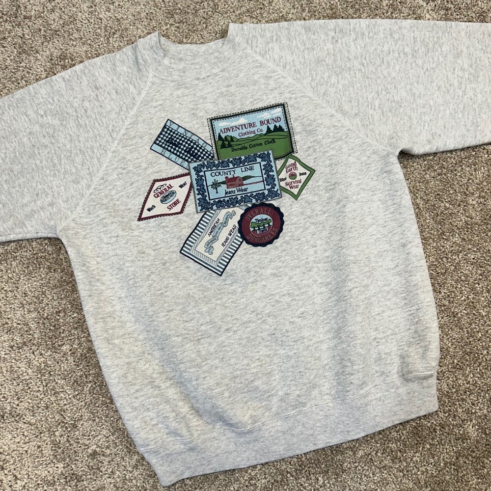 Vintage Sweatshirt NO SIZE Jean Companies Adventure Bound Country Line Good Eart